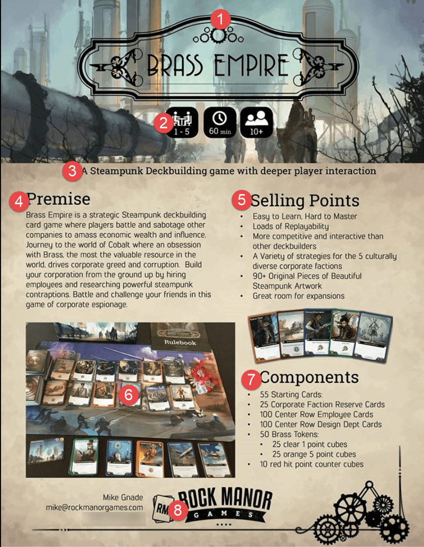 How to Make a Professional looking Sell Sheet Rock Manor Games